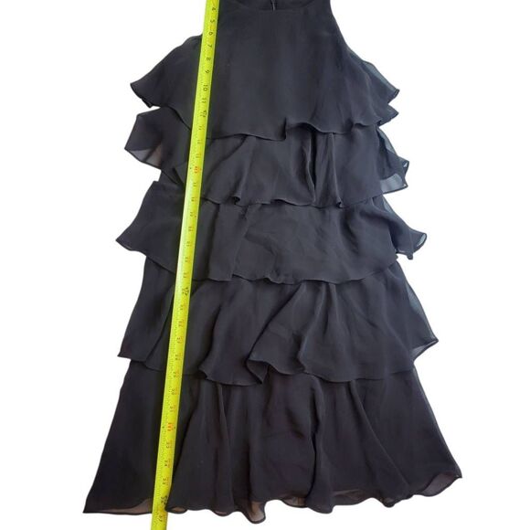 S.L Fashions Black Chiffon Embellished Tiered Holiday Cacktail Party Dress Women - Picture 8 of 8